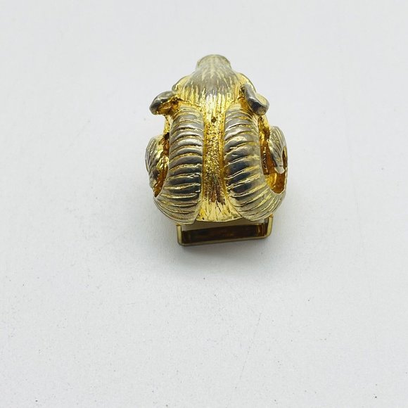 Vintage Mimi Di N Rams Head Belt Buckle Gold Tone Classic Career Cosplay LARP - Picture 4 of 6